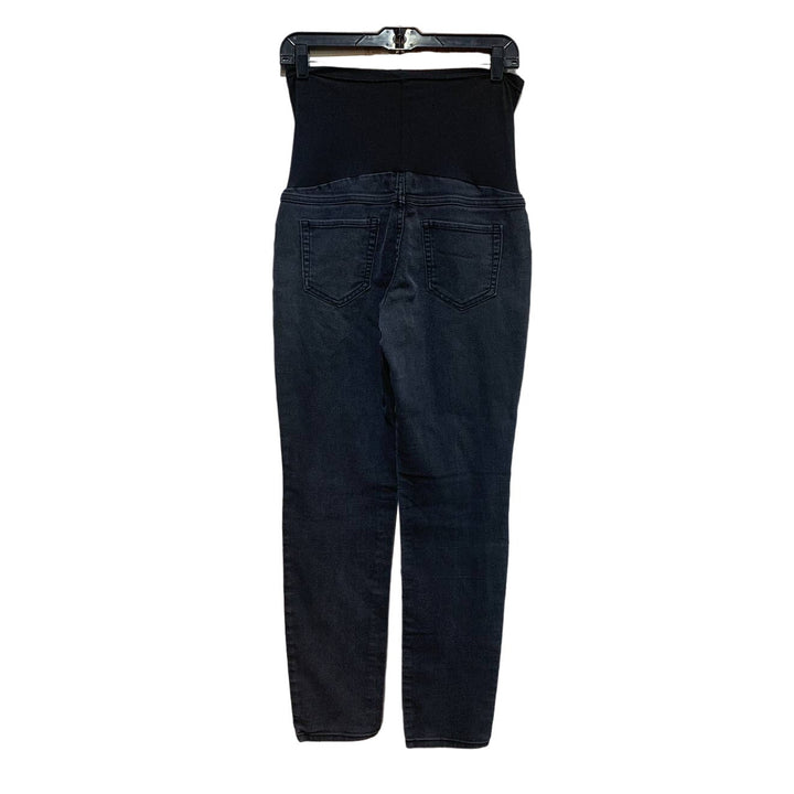 Blue Spice Medium Maternity Stretch Panel Cotton Blend Black Denim Tapered Jeans