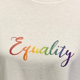 Hand Printed Unisex 3XL Equality Rainbow Pride Cotton Crew Neck Short Sleeve Tee