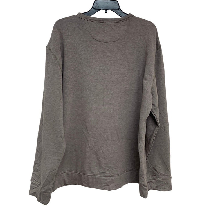Upcycled Hand Printed Womens XL Pleurotus Spodoleucus Oyster Mushroom Sweatshirt