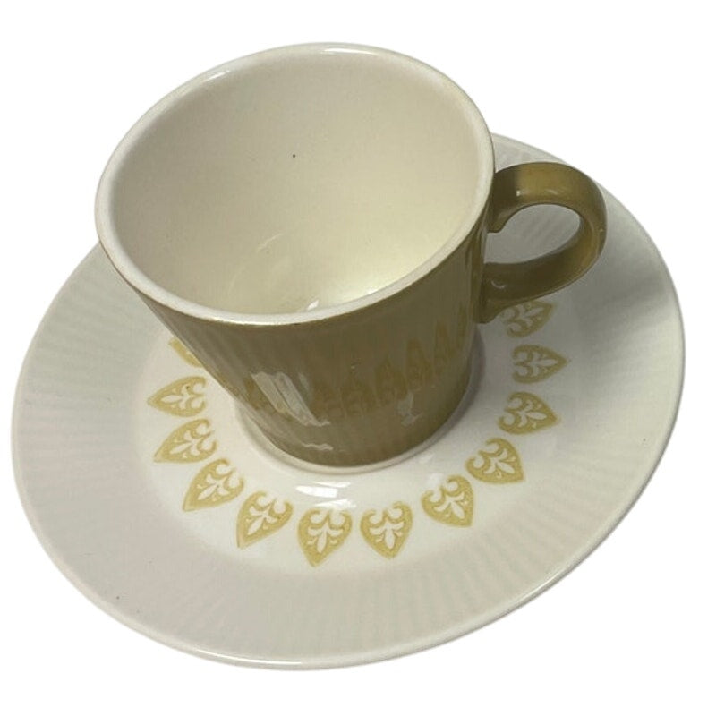 2 Vintage 1960s Sheffield Serenade Solid White and Gold Teacup Saucer Sets