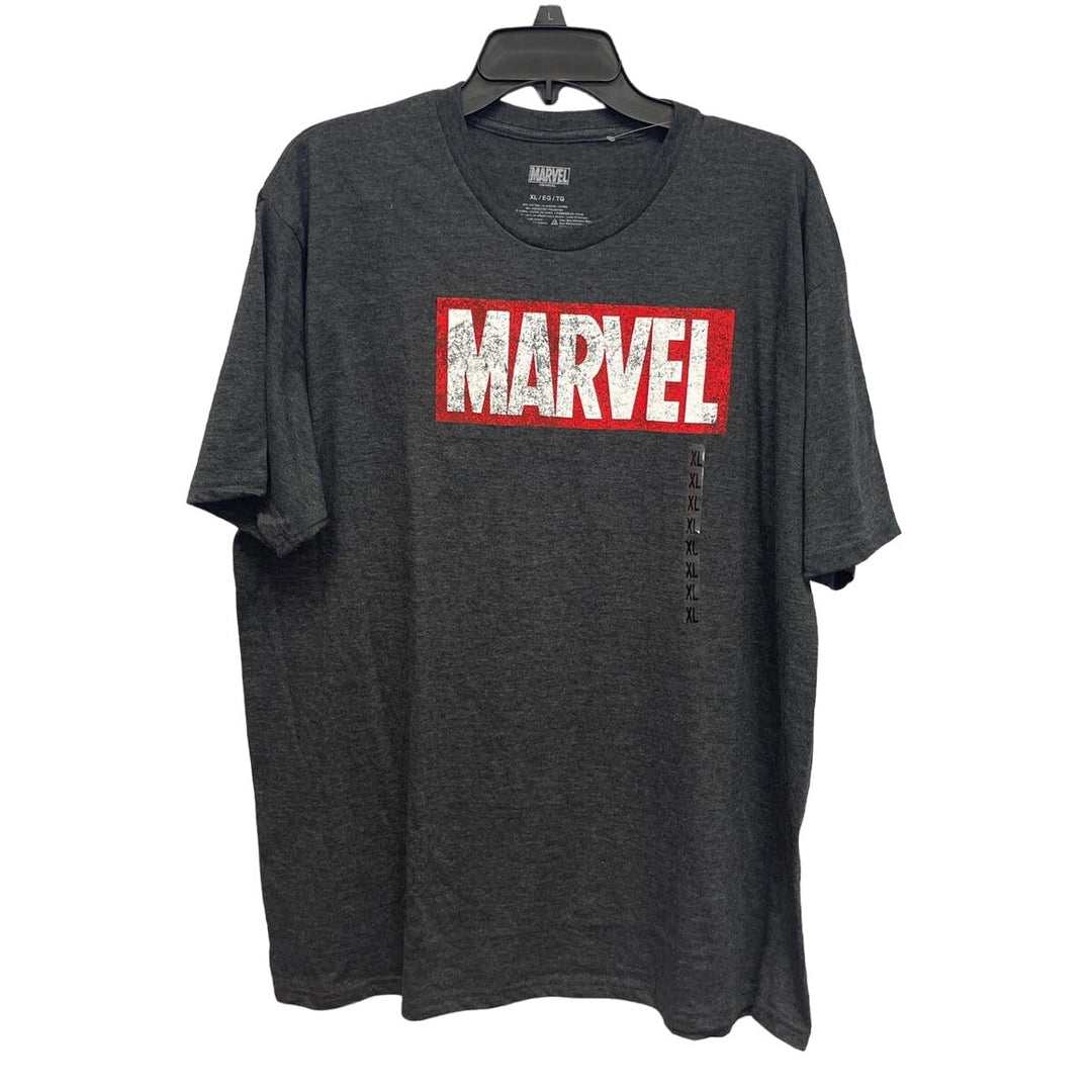 New Marvel Distressed Logo Mens XL Vintage Style Cotton Blend Short Sleeve Tee