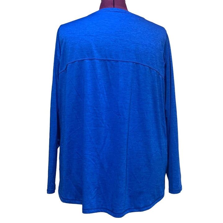 BCG Plus 3X Long Sleeve Hi Low VNeck Athletic Workout Yoga Polyester Top Shirt