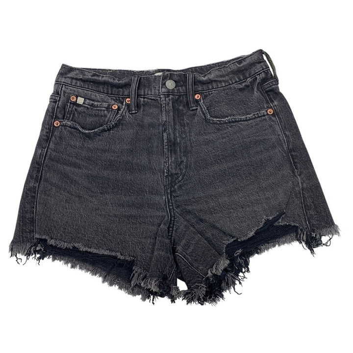 New American Eagle AE77 Size 8 100% Cotton Factory Distressed Jorts Denim Shorts