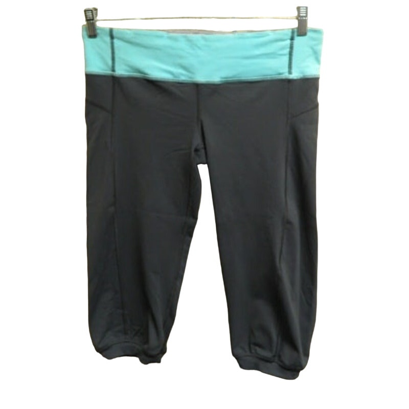 Lululemon Womens Size 10 Cropped Jogger Blue Waistband Workout Yoga Pants
