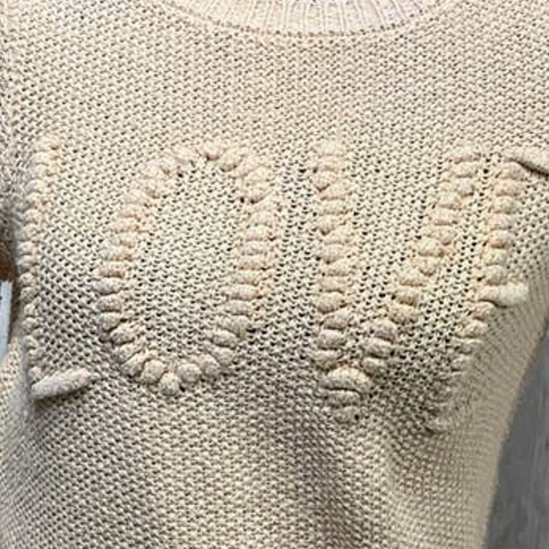 LC Lauren Conrad Womens XS Pale Peach LOVE Cotton Blend Knit Pullover Sweater