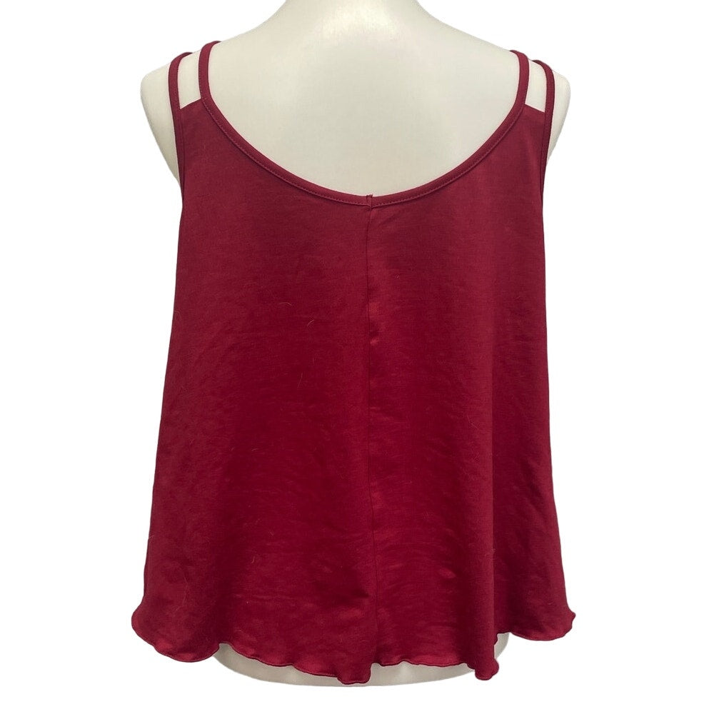 Shein Curve Womens 1X Double Strap Flowy Deep V Sleeveless Tank Top Blouse