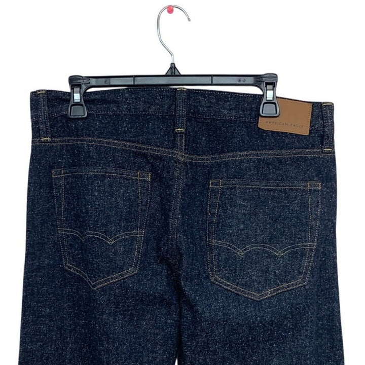 New American Eagle Mens 32x34 Original Boot Cut Denim Dark Blue Marled Jeans