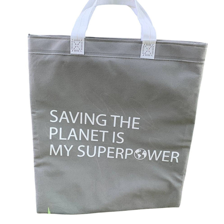 Upcycled Hand Printed Red Poppy Poppies Flower Saving the Planet Tote Bag