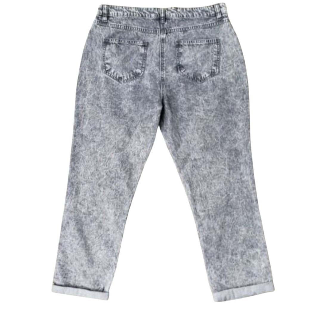 NWT New Kaiela Womens Size 10 Gray Acid Wash 100% Cotton Distressed Denim Jeans
