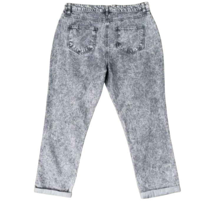 NWT New Kaiela Womens Size 10 Gray Acid Wash 100% Cotton Distressed Denim Jeans