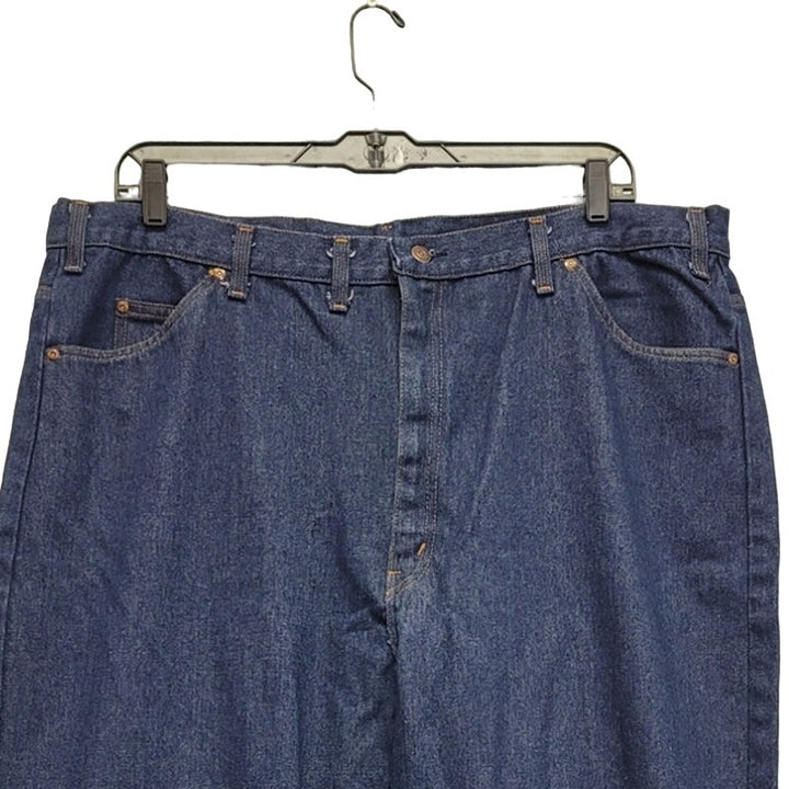 Mutual Weave Mens 42X30 PolyCotton Straight Leg Denim Blue Jeans w Pockets