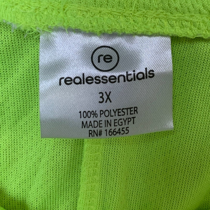 Realessentials Womens 3X Neon Yellow Drawstring Elastic Waist Athletic Shorts