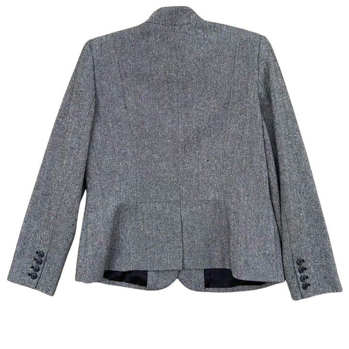 Style &amp; Co. Womens Size 12 Petite Gray Speckled Long Sleeve Button Up Jacket