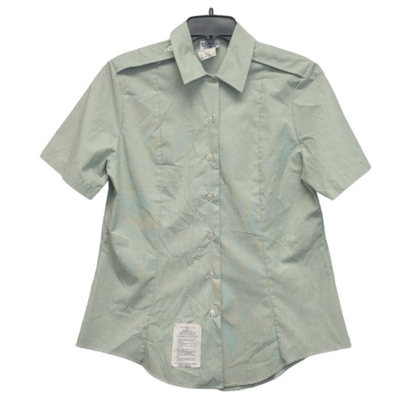 DSCP Womens Size 12 Regular PolyCotton Short Sleeve Button Up Tuck In Shirt