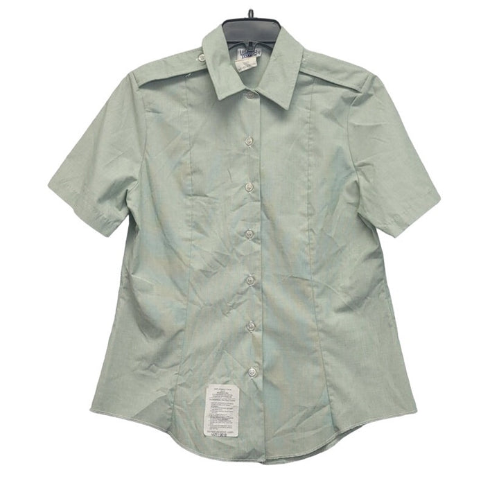 DSCP Womens Size 12 Regular PolyCotton Short Sleeve Button Up Tuck In Shirt