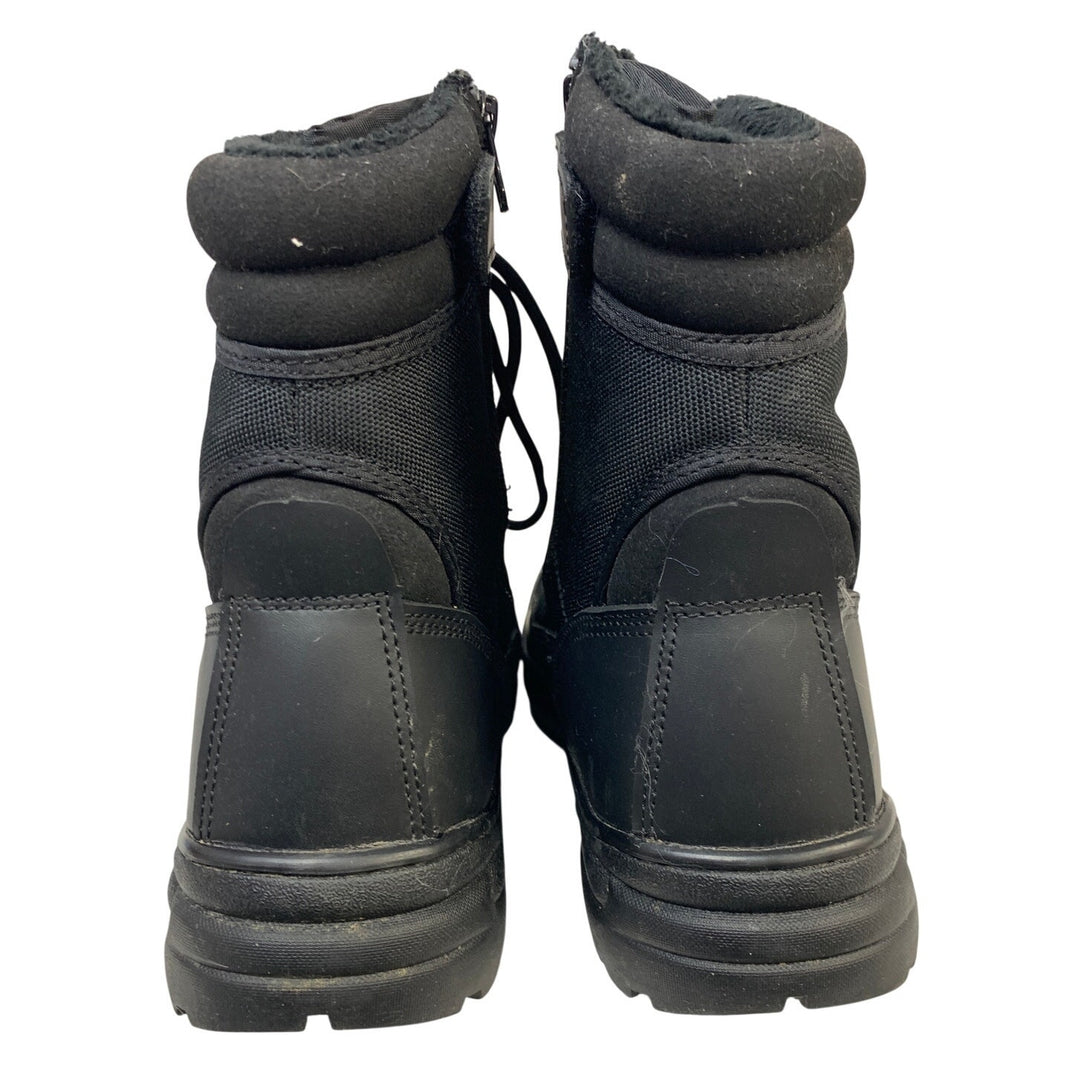 Nortiv 8 Mens Size 10.5 Black Boot Lace Up Round Toe Side Zip Outdoor Snow Boots