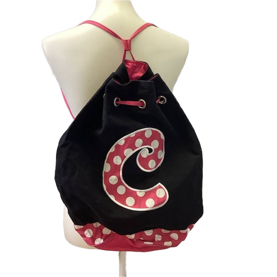 Unbranded C Monogram Pink Polka Dot Canvas Drawstring Backpack Duffle Bag