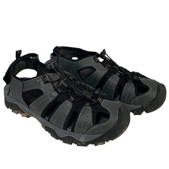 Eddie Bauer Mens Size 9 Gray Sandal Drawstring Lace Adjustable Strap Sandals