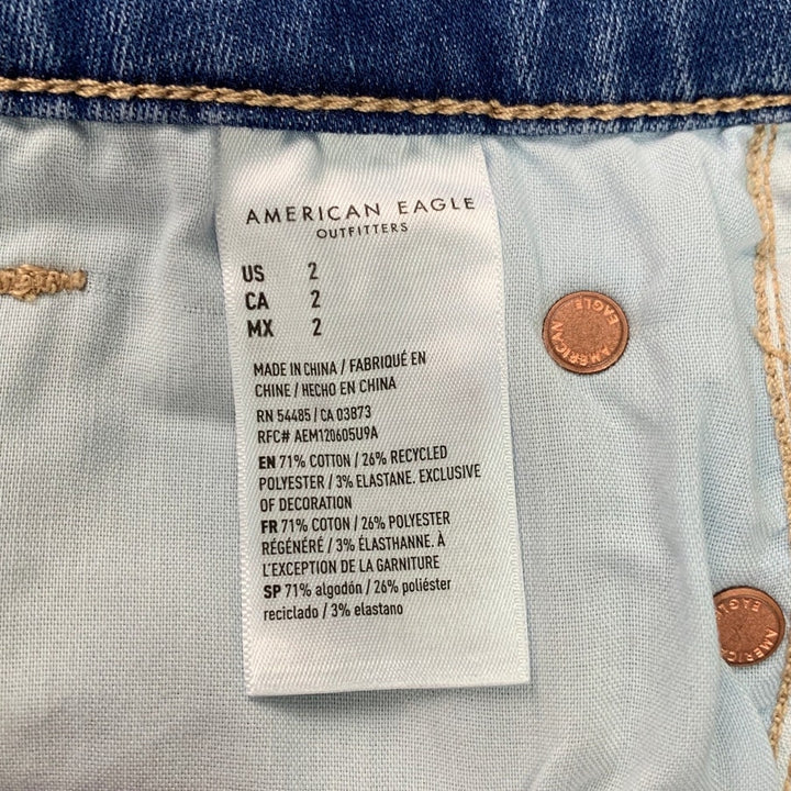 New American Eagle Womens Size 2 Next Level Stretch Midi Jorts Jean Shorts