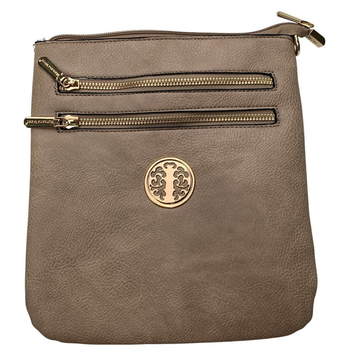 Montana West Faux Leather Brown Multi Pocket Zipper Pouch Bag Clutch Purse