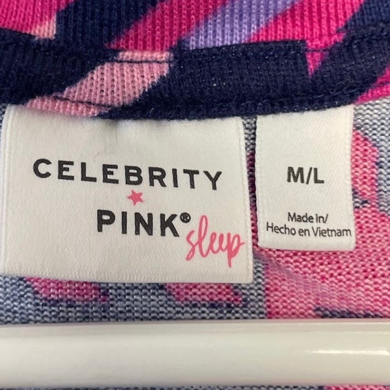 Celebrity Pink Womens M/L Super Soft Long Short Sleeve Sleepshirt Nightgown Top