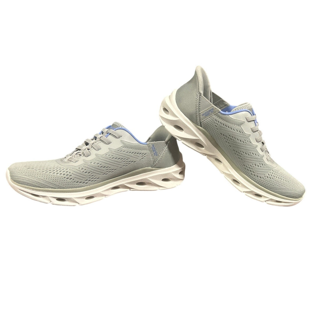 Skechers Womens Size 7 Gray Mesh Hands Free SwiftFit Slide In Athletic Shoes