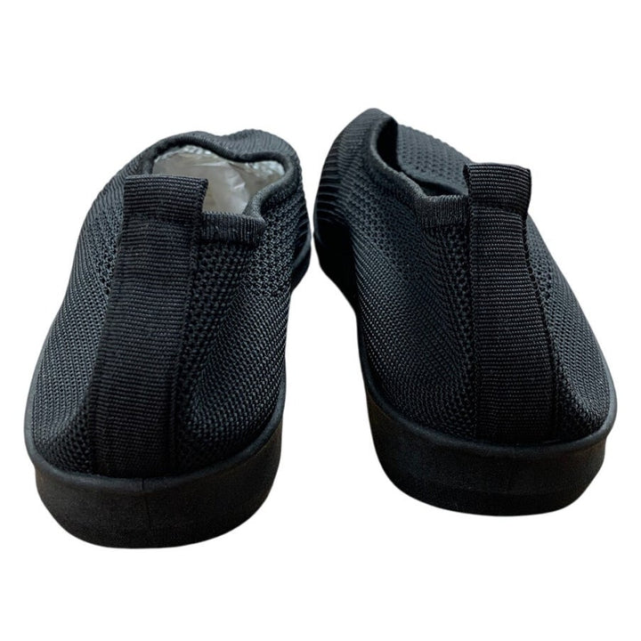 New Womens size 8 Black Fabric Mesh Slip On Casual Flats Comfort Shoes