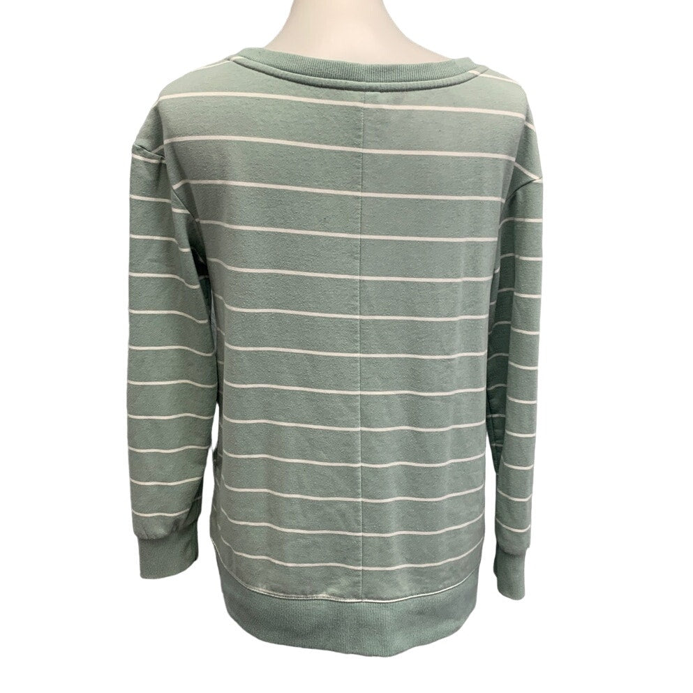 Hand Printed Upcycled Womens XS PolyBlend Earth Day Long Sleeve Sweatshirt