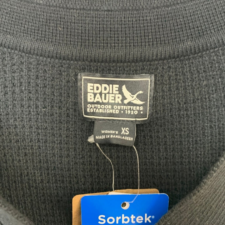 New Eddie Bauer Womens XS Black Signature Johnny Collared Sorbtek Sweater