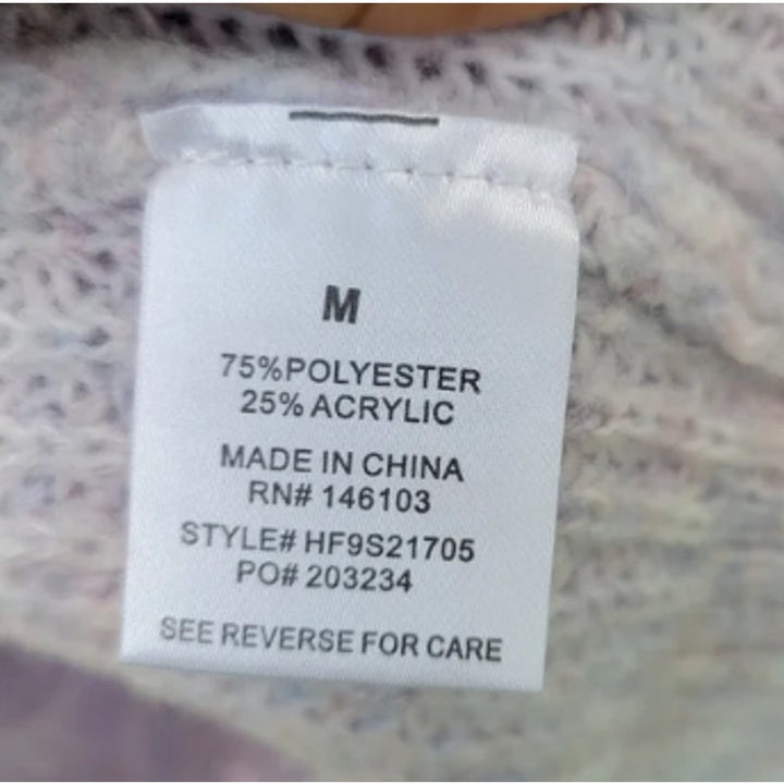New Hippie Rose Juniors Medium Marled Mock-Neck PolyBlend Pastel Colors Sweater