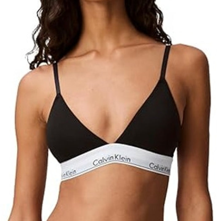 NWT New Calvin Klein Womens XL Black Lightly Lined Triangle Bralette Bra
