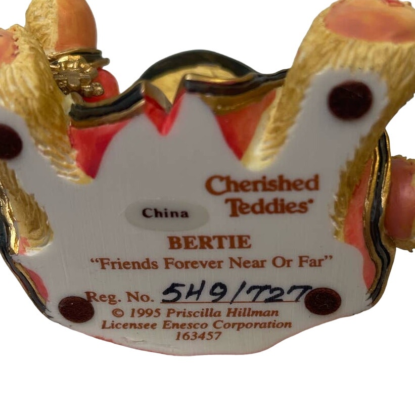 Vintage 1995 Cherished Teddies Bertie 163457 Friends Forever Near or Far Bear