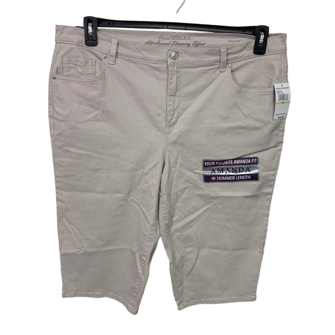 New Gloria Vanderbilt Womens 18W Amanda Heritage Fit Skimmer Classic Rise Shorts