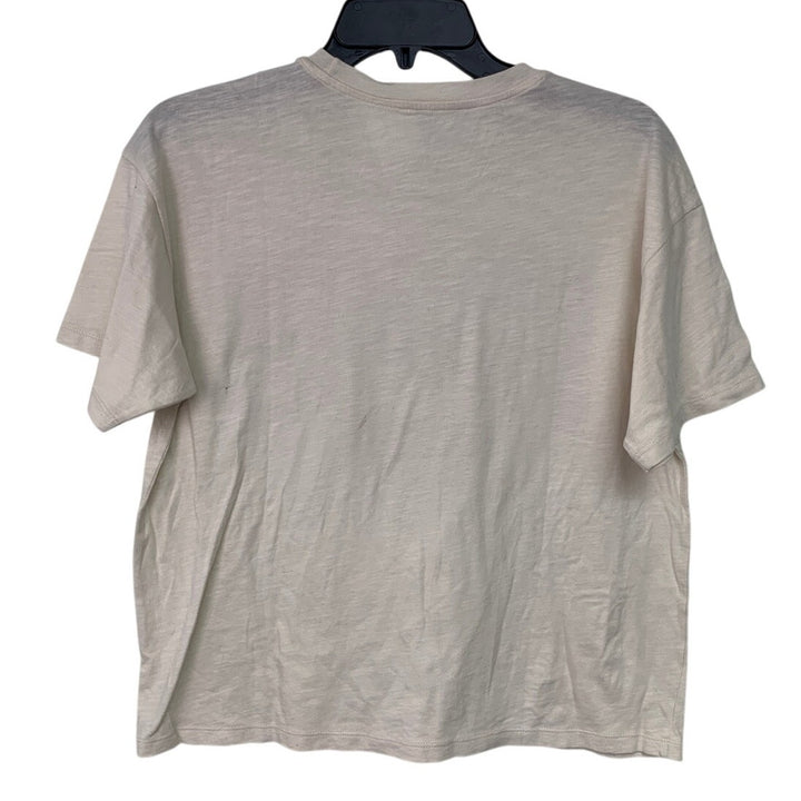 New Upcycled Hand Printed Womens Medium Summer Vibes Crew Neck Tee Shirt