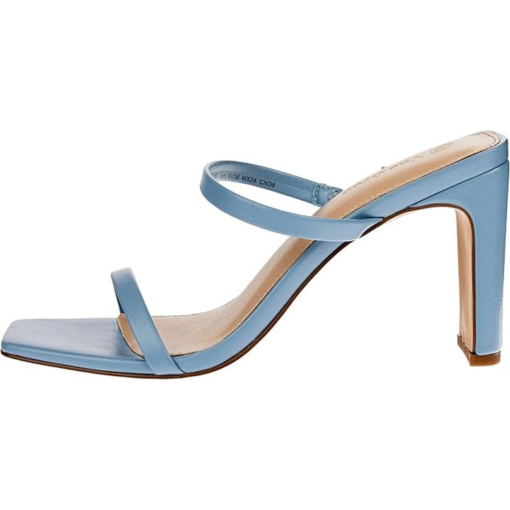 The Drop Women Size 6.5 Blue Avery Square Open Toe 3.5" High Heeled Sandal Shoes