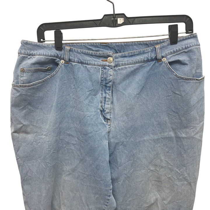 Denim &amp; Co Crossstretch 20W Vintage Stretch Cotton Straight Leg Denim Blue Jeans