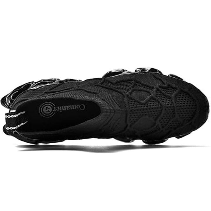 Poramea Mens Size 10 Black Mesh Laceless Slip On Running Blade Athletic Shoes