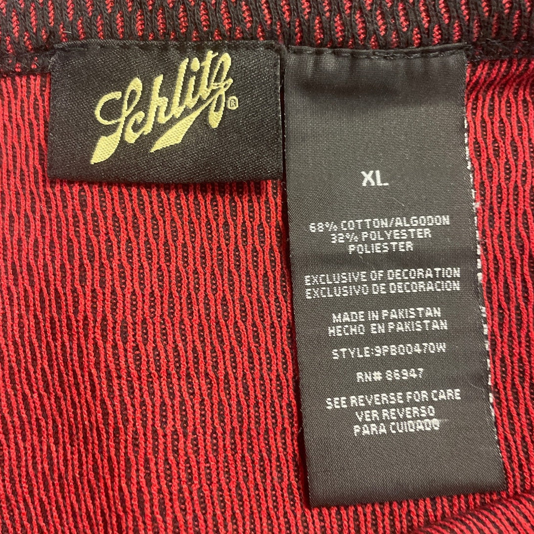 Schlitz Mens XL PolyCotton Schlitz Beer Long Sleeve Crew Neck Tee Shirt