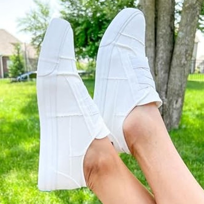 Jenn Ardor Womens Size 11 White Canvas Elastic Lace Slip On Sneaker Shoes