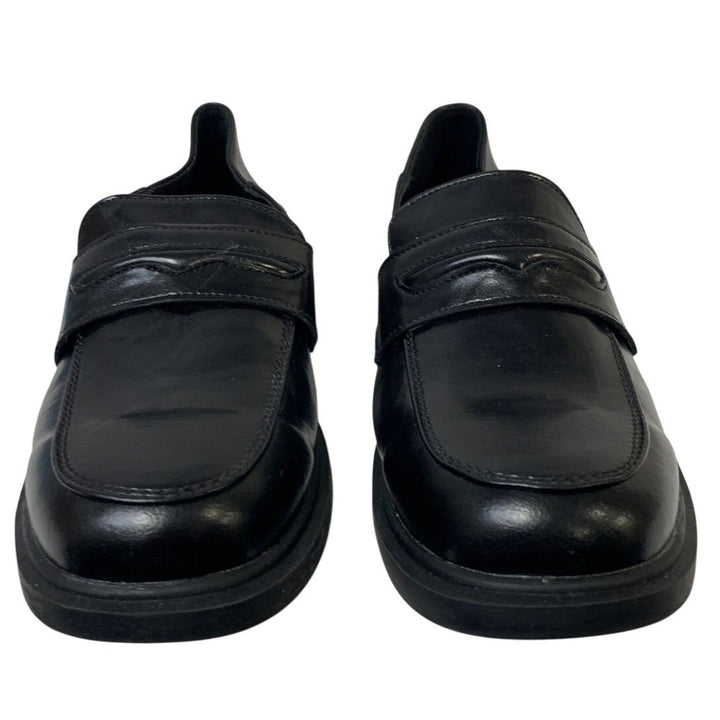 OTNDK Womens Size 9 Black 1" Heel Loafer Round Toe Slip On Dress Shoes