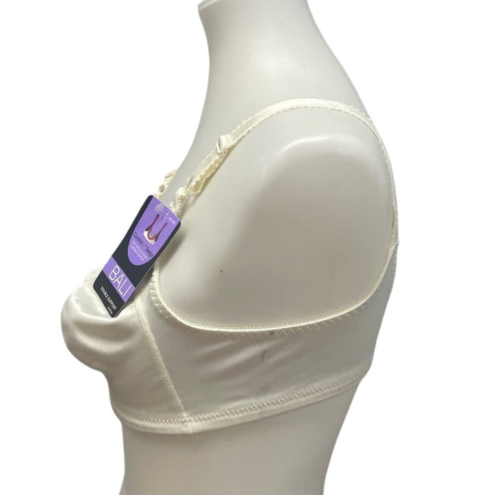 New Bali 36B Double Support Wirefree 3-Hook Style 3820 Cream Adjustable Bra
