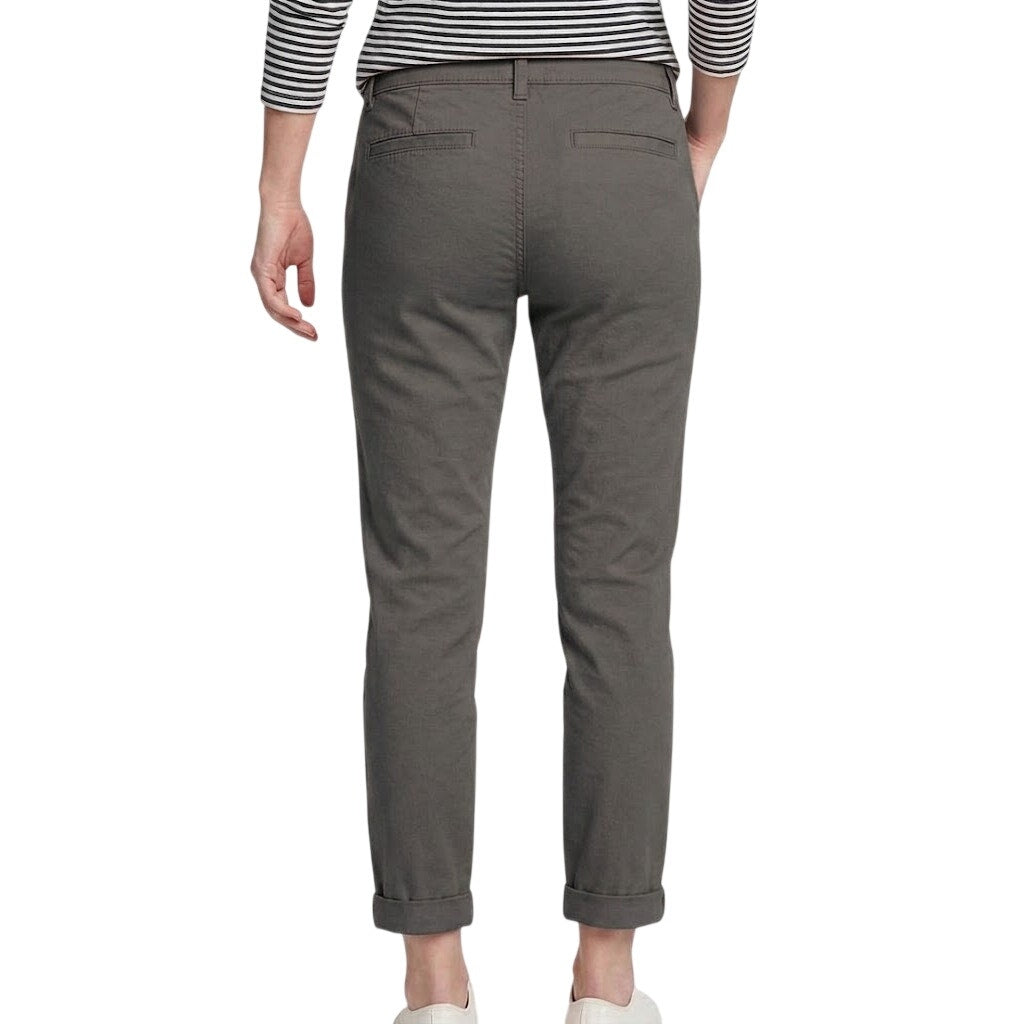 New Eddie Bauer Womens 14 Carbon Gray Boyfriend Midrise Slim Legend Wash Pants