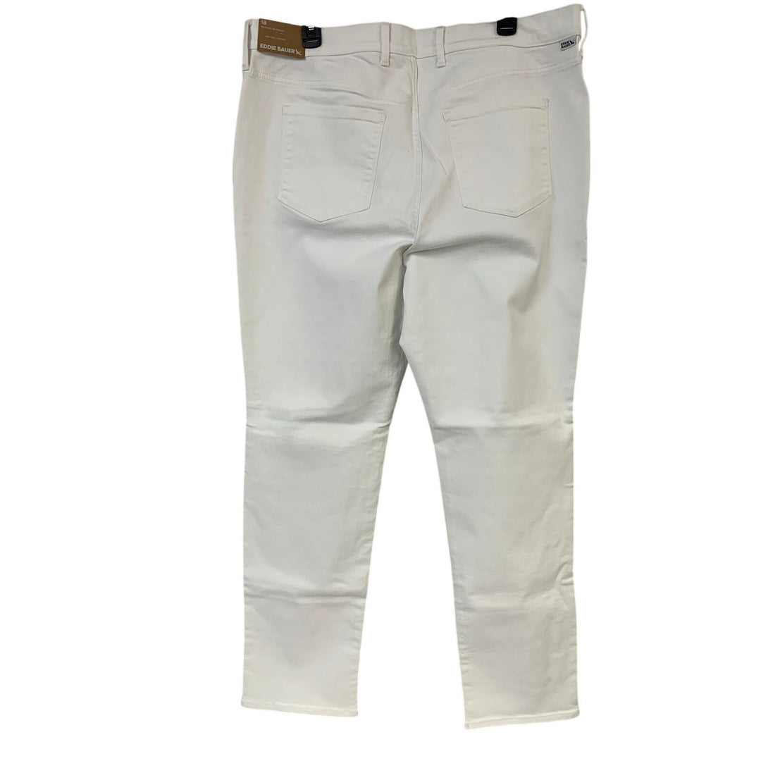 New Eddie Bauer Womens Size 18 White Revival High Rise Straight Leg Jeans