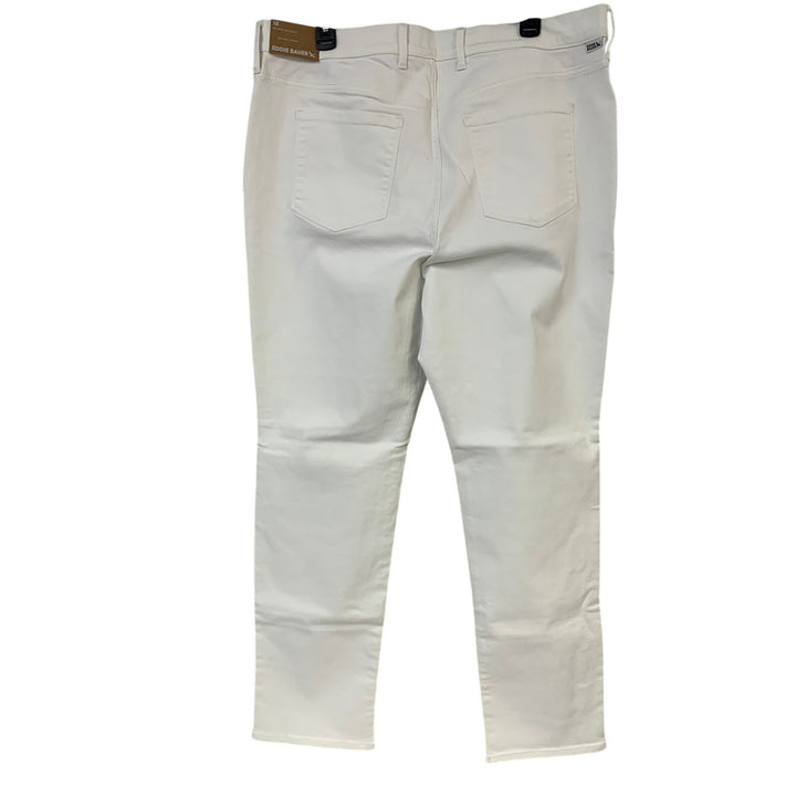New Eddie Bauer Womens Size 18 White Revival High Rise Straight Leg Jeans