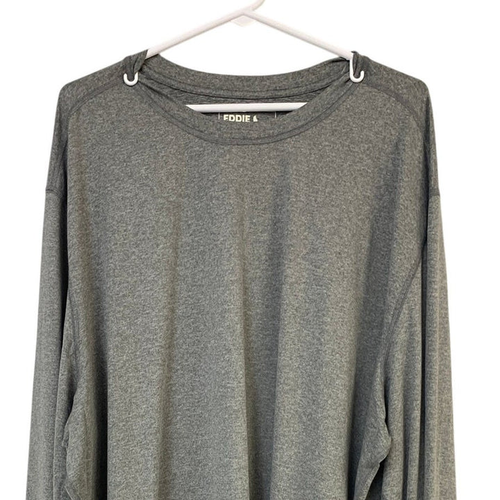 New Eddie Bauer Mens 3XL Heather Gray Long Sleeve Mountain Trek Tee Shirt