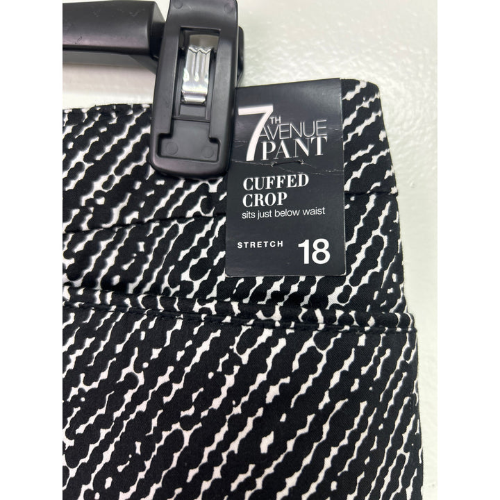 7th Avenue New York &amp; Co Womens Size 18 Cotton Blend Stretch Cuffed Crop Pants