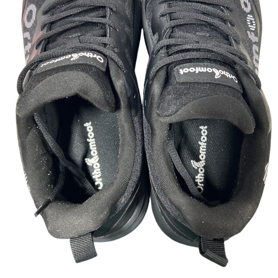 OrthoComfoot Womens Size 11 Black Lace Up Wide Toe Box Athletic Shoes