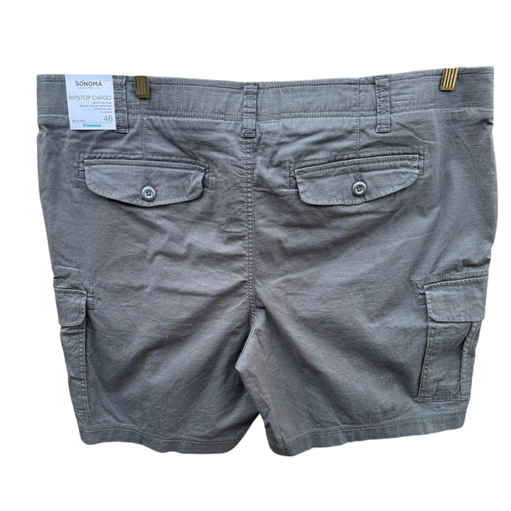 NWT New Sonoma Goods for Life Mens Size 46 Gray Ripstop Cargo Shorts w 9" Inseam