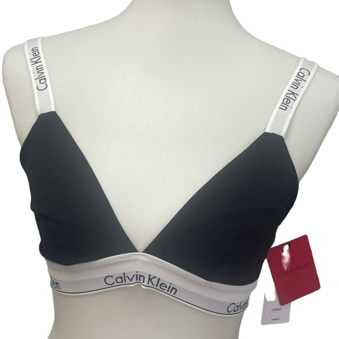 New Calvin Klein XS Unlined Adjustable Strap Cotton Blend Triangle Bralette