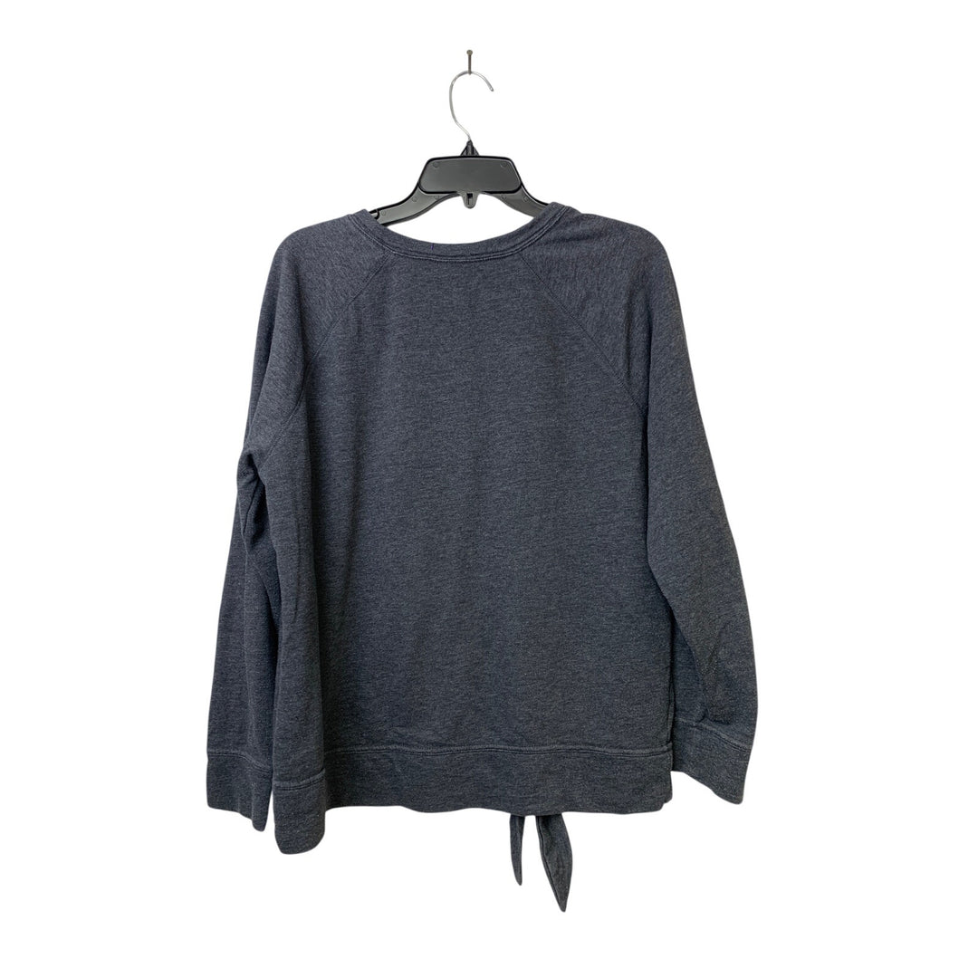 Upcycled Hand Printed Womens Large This is Love John 19:30 Gray Twist Sweatshirt